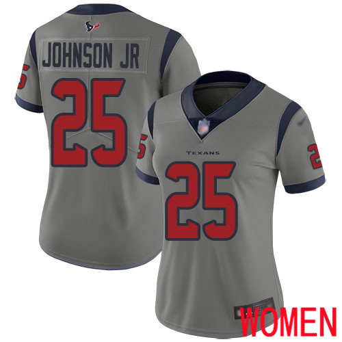 Houston Texans Limited Gray Women Duke Johnson Jr Jersey NFL Football #25 Inverted Legend